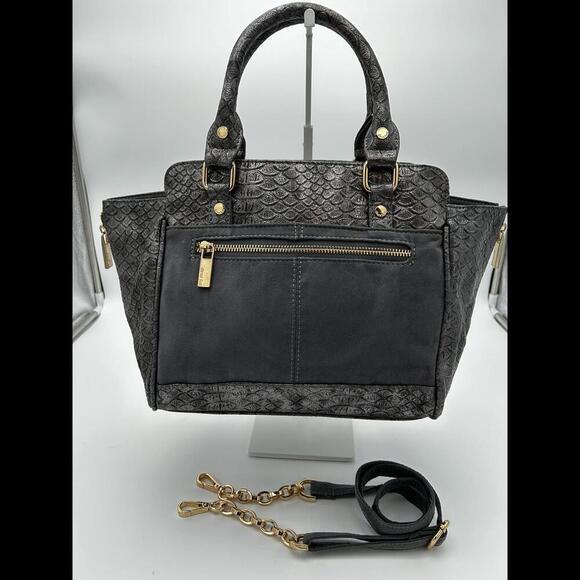 NWOT Deux Lux Vegan Leather Handbag -Gray Multi-Functional Gold-Tone Hardware - Picture 1 of 9